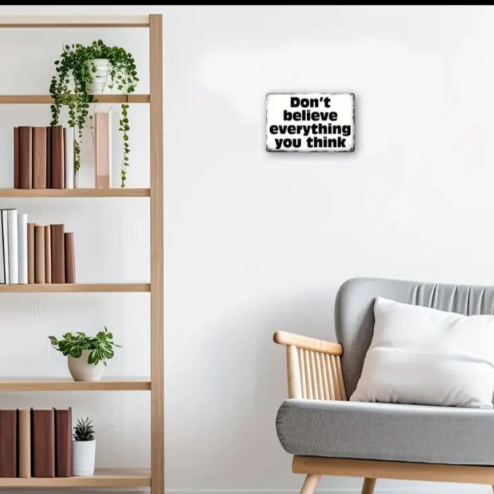 Inspirational Black and White Metal Wall Sign